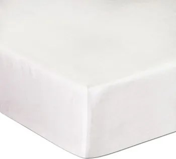 Szatén lepedő 200x220 gumis fehér 603