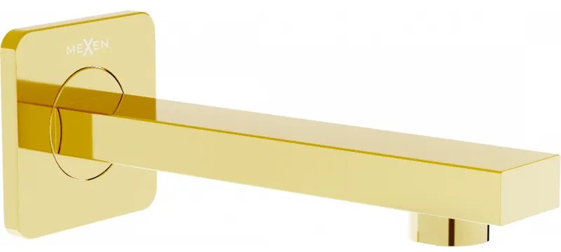 Mexen Cube falra szerelhető fürdőkád csaptelep, arany - 79370-50