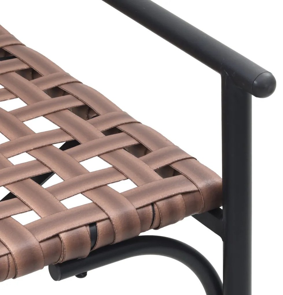 Kerti Pad Fekete 113x79x75 cm Poli Rattan