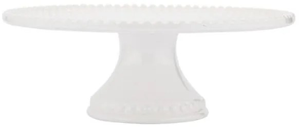 Krém fehér porcelán talpas tortatál / süteményes tál - 27,5 cm