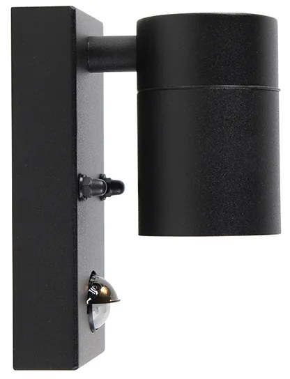 Kültéri fali lámpa fekete mozgásérzékelővel IP44 - Solo