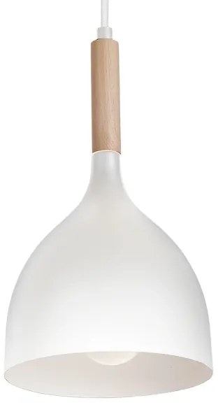 Csillár zsinóron NOAK WOOD 4xE27/15W/230V fehér/bükkfa