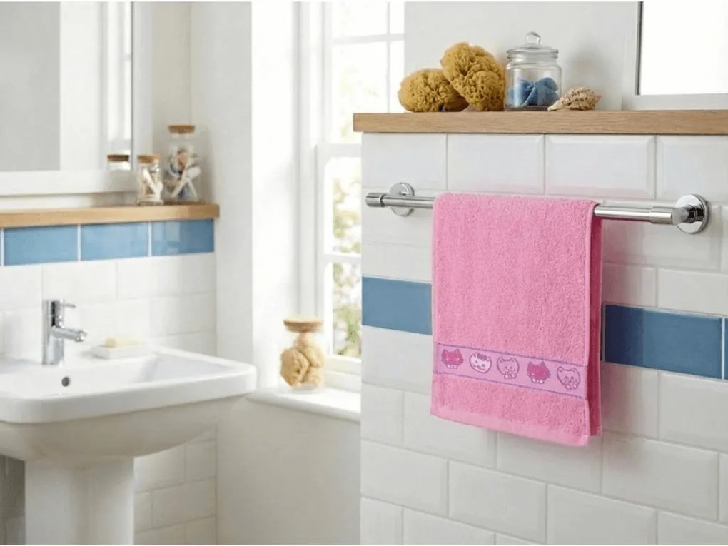 KIDS rózsaszín gyerek törölköző 30x50 cm