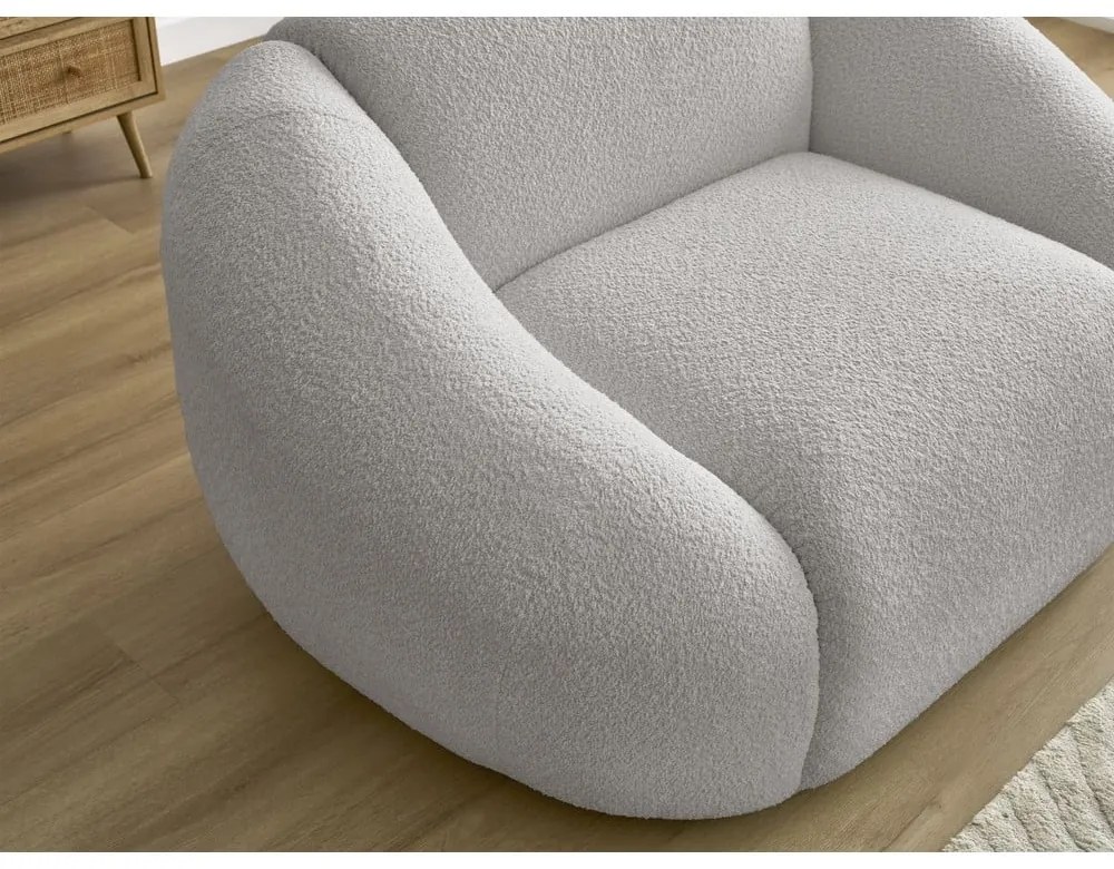 Világosszürke buklé fotel Tina – Bobochic Paris