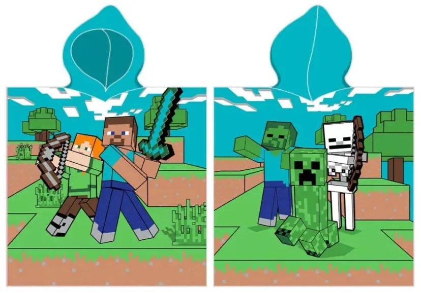 Minecraft Field strand törölköző poncsó 50x115 cm