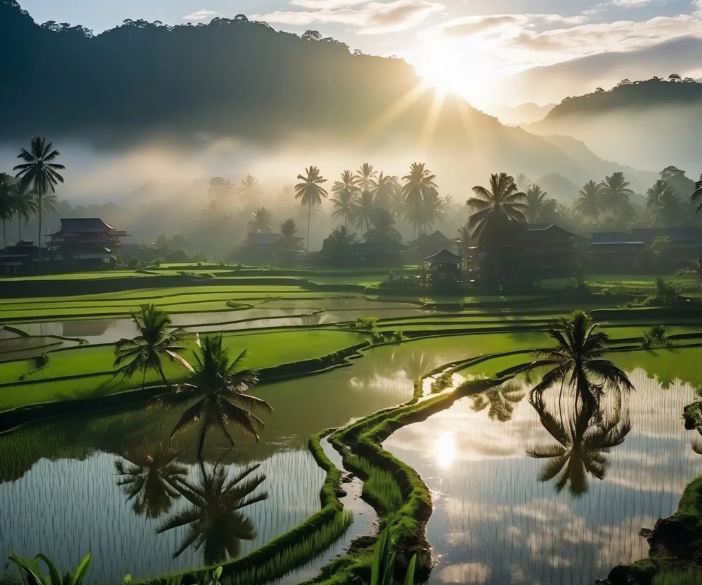 Poszter 60x50cm Hajnal a teraszok felett