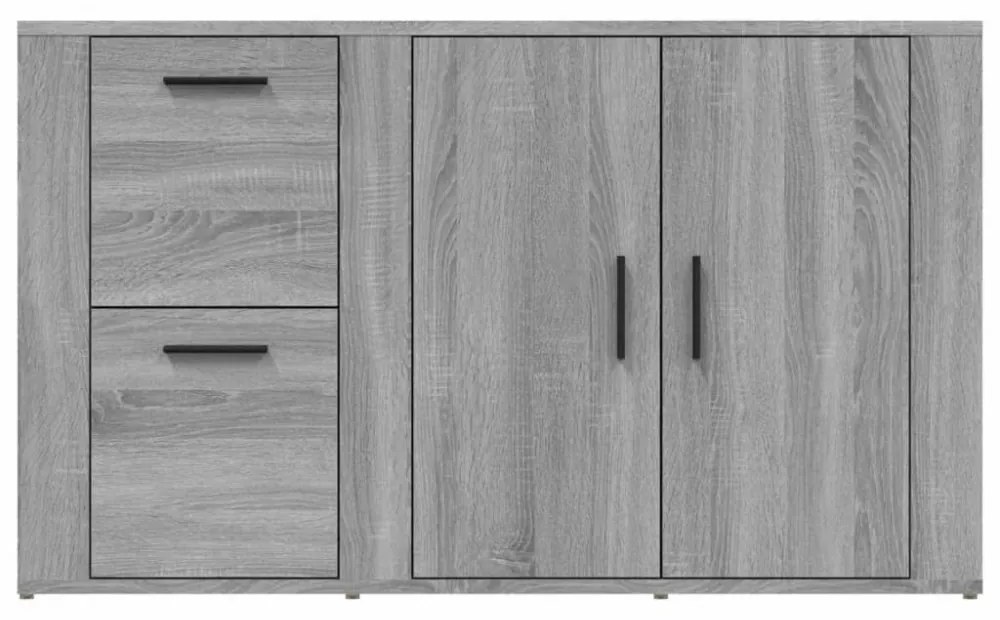 szürke sonoma színű szerelt fa tálalószekrény 100x33x59,5 cm