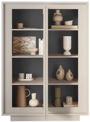 SKY 2.0 magas komód, 2 ajtóval, kasmír vázzal és laminált előlapokkal