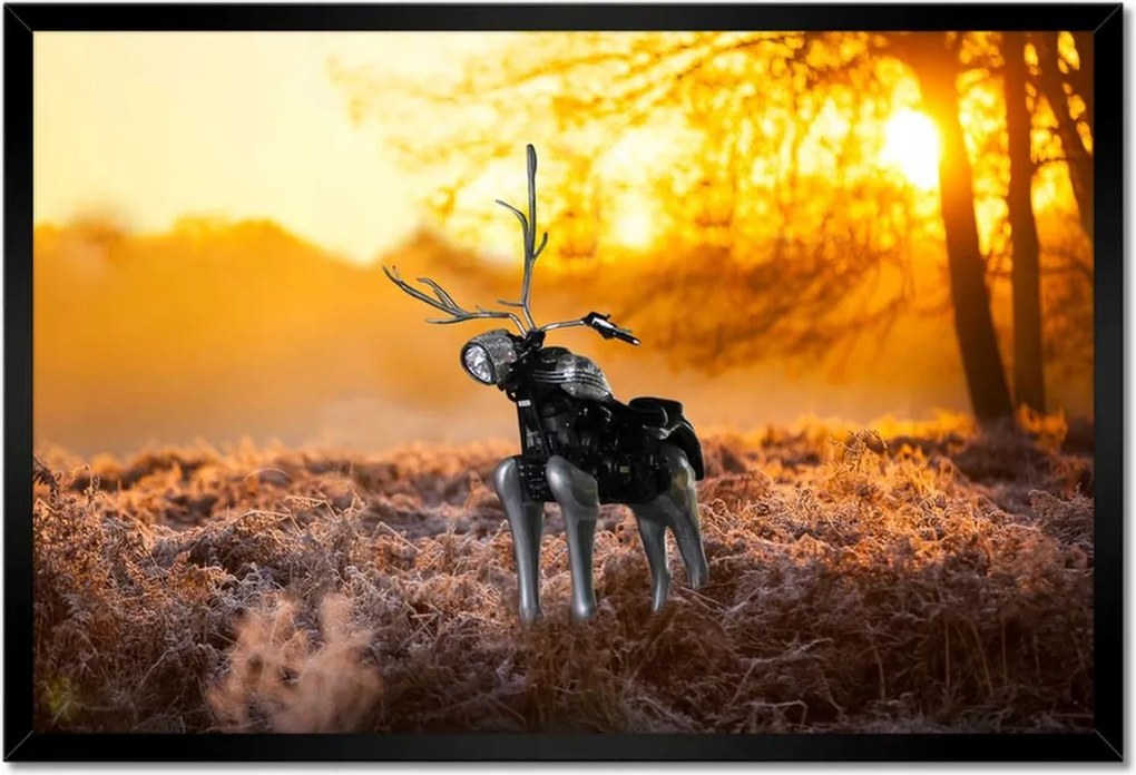 Poszterek keretben 60x40 Chopper az erdőn