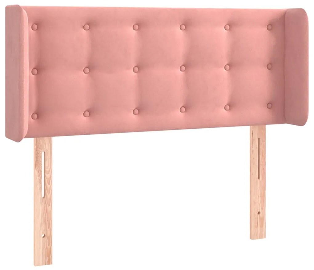 rózsaszín bársony LED-es fejtámla 83 x 16 x 78/88 cm