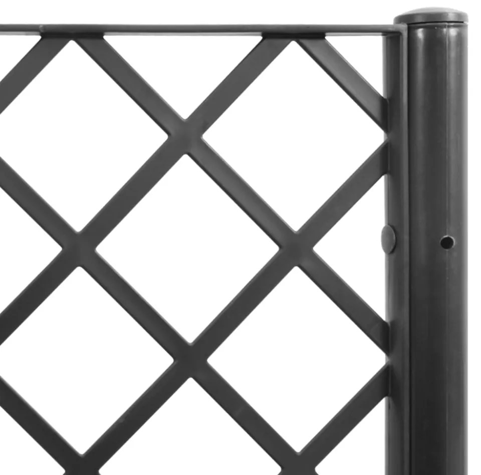 vidaXL fekete polipropilén rácsos kerti ültetőláda 80 x 40 x 142 cm