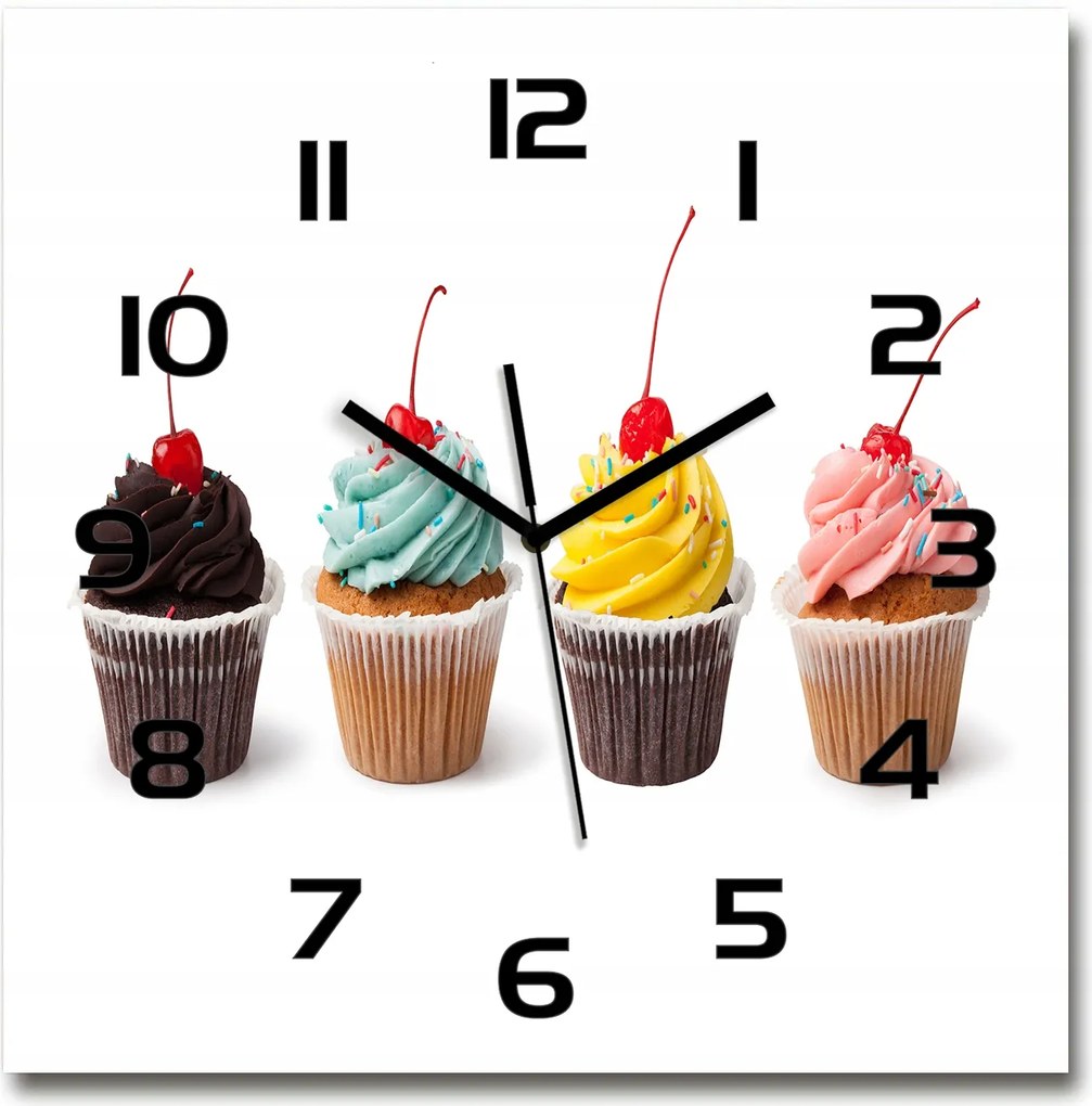 Muffin edzett üveg falióra 60x60