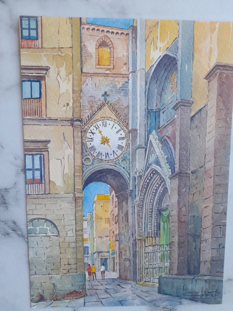 Grafika Keret Olaszország Italia Neapol Mapoli Kapu