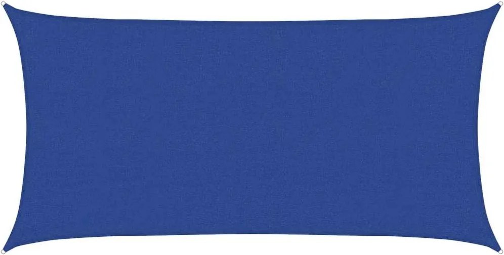 vidaXL kék négyszögletű HDPE napvitorla 160 g/m² 2,5x5 m