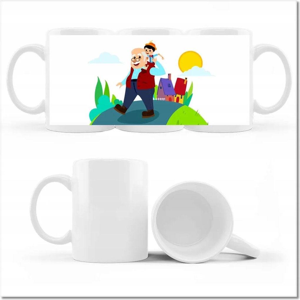 Fényképes bögre Fából készült játékbaba orral