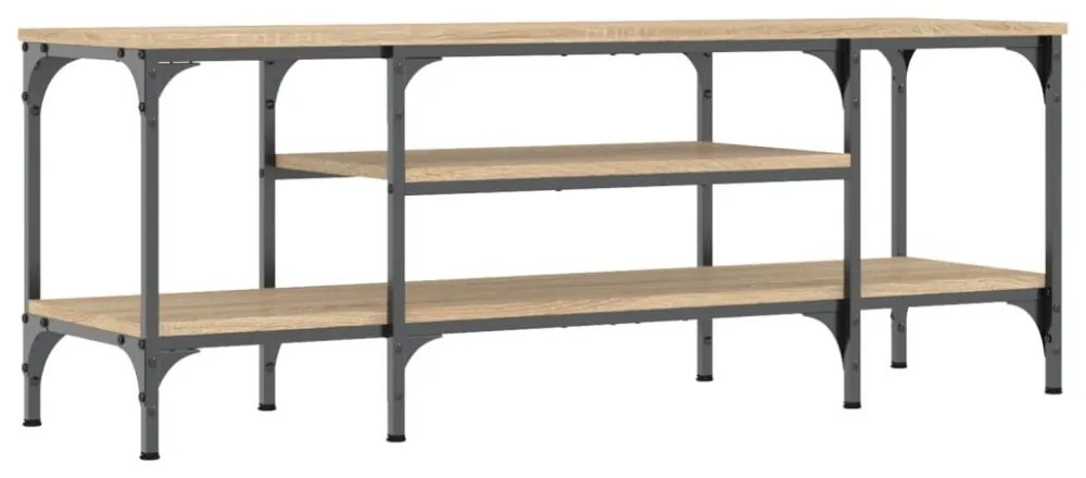 sonoma tölgy színű szerelt fa és vas TV-szekrény 121x35x45 cm