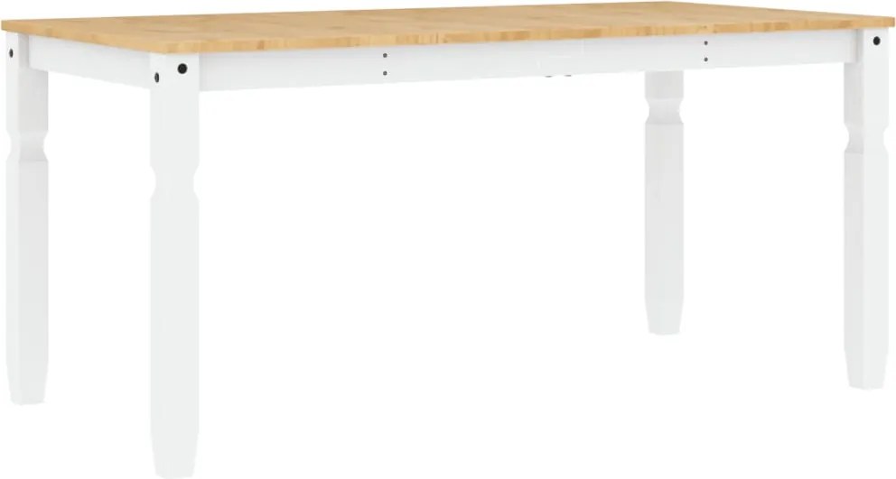 vidaXL Corona fehér tömör fenyőfa ebédlőasztal 160 x 80 x 75 cm