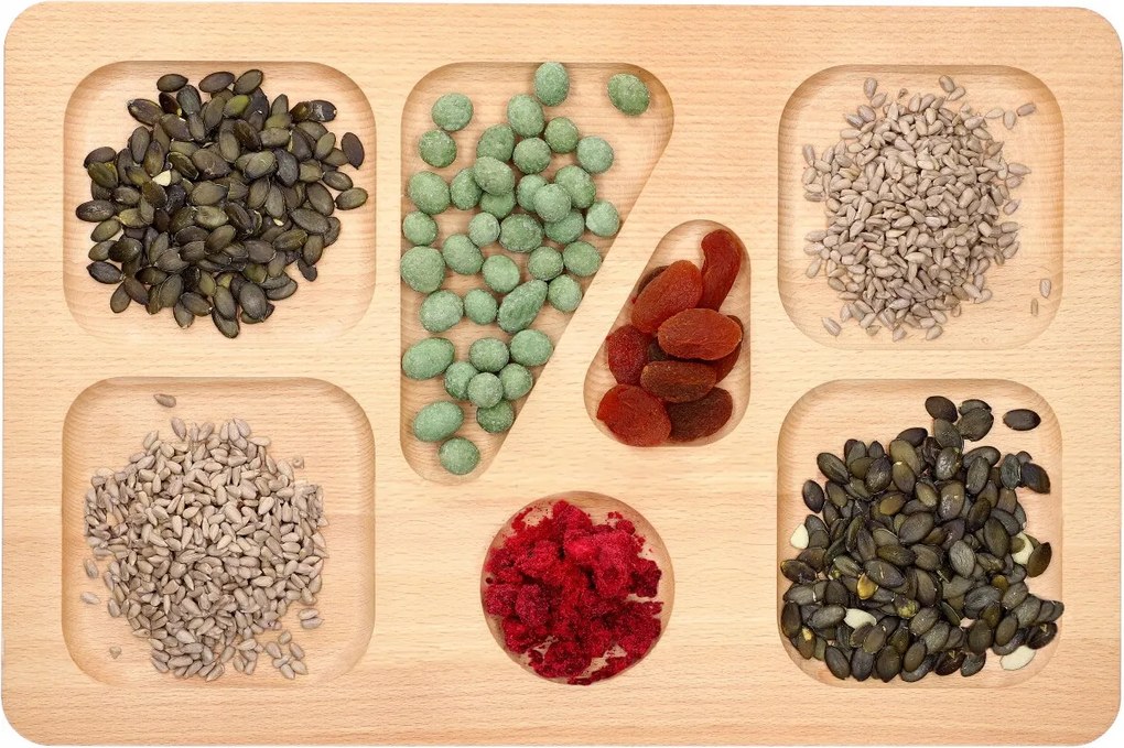 Fa tálca 45x30x2 cm bükkfából, masszív és elegáns