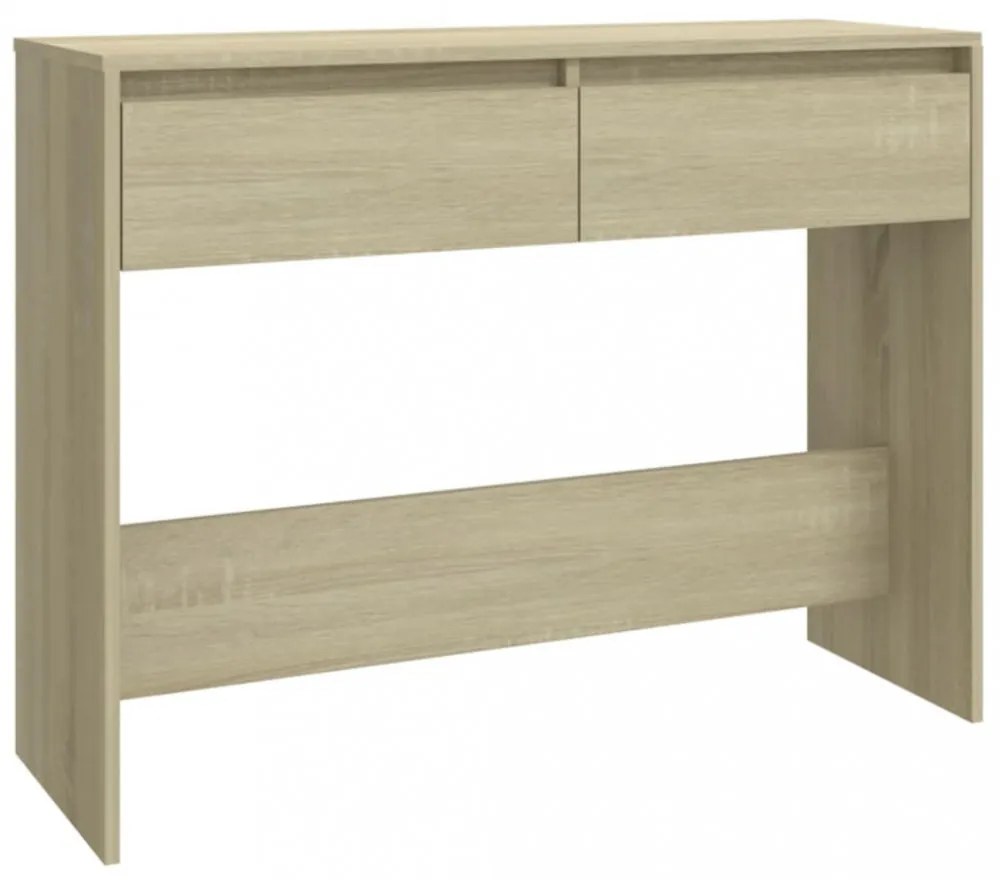 sonoma tölgy színű szerelt fa dohányzóasztal 100x35x76,5 cm