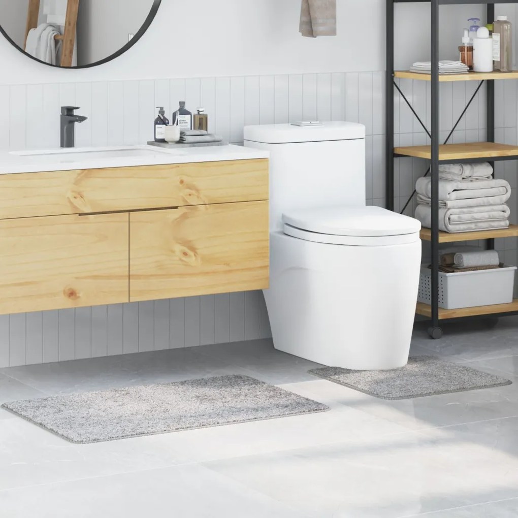 Fürdőszoba szőnyeg 2 pcs Szürke 50 x 50 cm Polipropilén