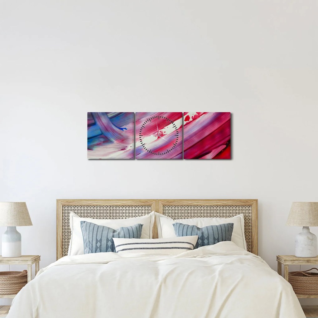 Kép - rózsaszínes kék szín (órával) (90x30 cm)
