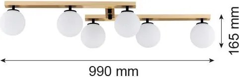 ARGON 2544 FREEMONT Modern Mennyezeti Lámpa Sárgaréz, Opál Szőnyeg E14 IP20