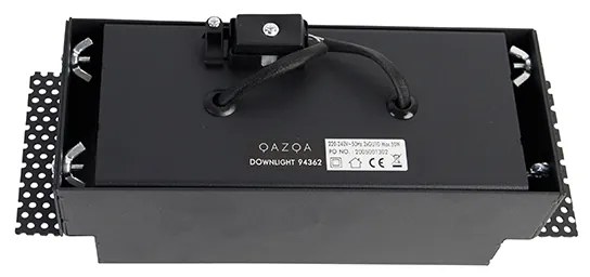 6 darabos süllyesztett spotlámpa készlet fekete GU10 állítható keret nélküli 2-lámpás - Oneon