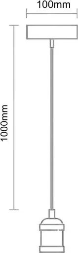Foglalat E27 / 1m / antik réz - BH642B