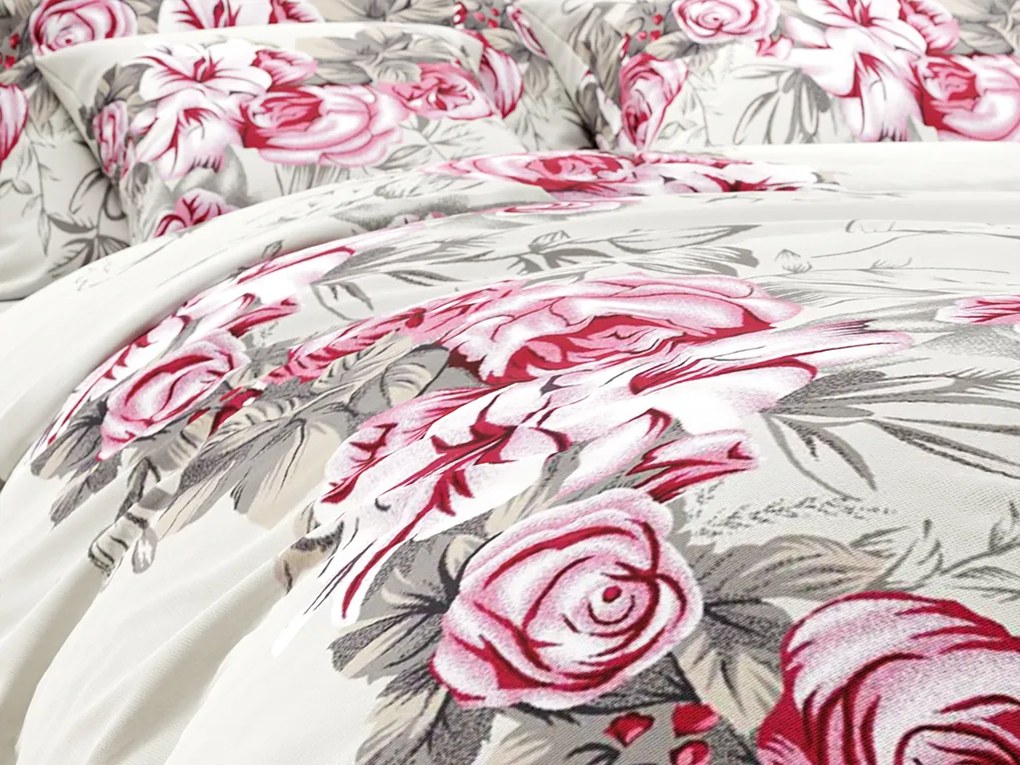 LILY ROSE szürke pamut ágyneműhuzat Ágyneműhuzat mérete: 70 x 90 cm | 140 x 200 cm