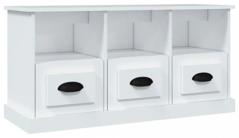 fehér szerelt fa TV-szekrény 100x35x50 cm
