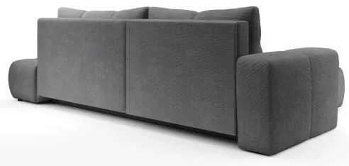 Ágyazható kárpitozott sarokülőgarnitúra tárolóval, L-alakú, ALMADA, balos, szürke