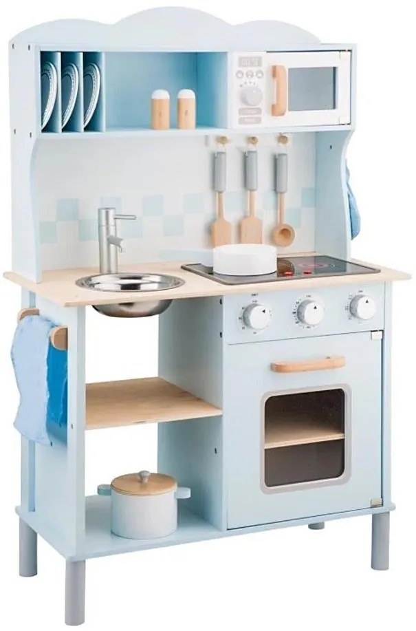 New Classic Toys - Fa konyha kiegészítőkkel világoskék