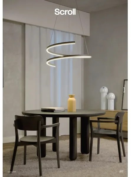 Redo 01-4015 - LED fényerőszabályozható kábelre függesztett csillár SCROLL LED/38W/230V fekete