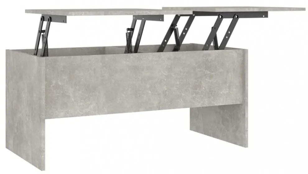 betonszürke szerelt fa dohányzóasztal 102 x 50,5 x 46,5 cm