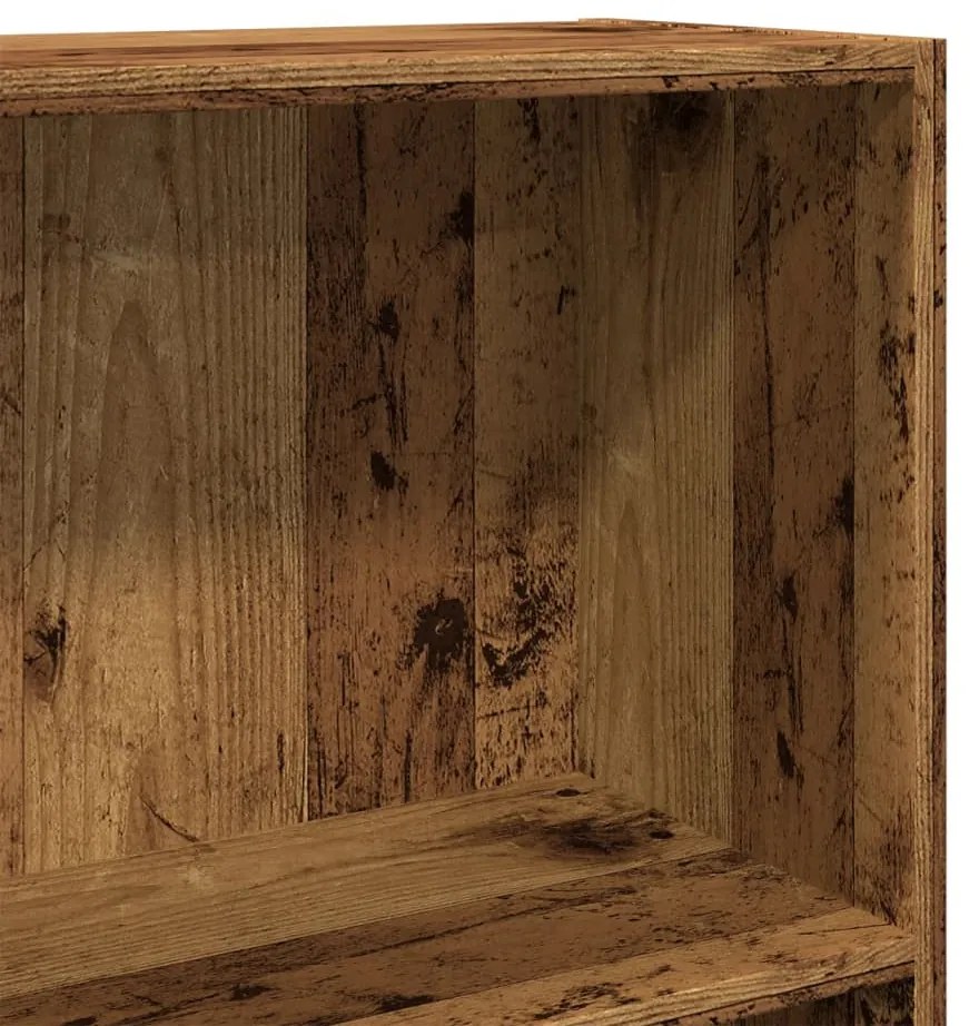 antik fa színű szerelt fa könyvespolc 60 x 24 x 109 cm