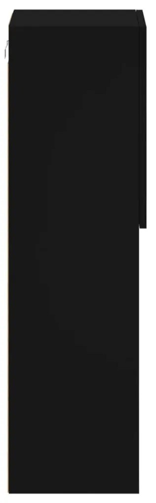 fekete TV-szekrény LED-lámpákkal 30,5 x 30 x 102 cm