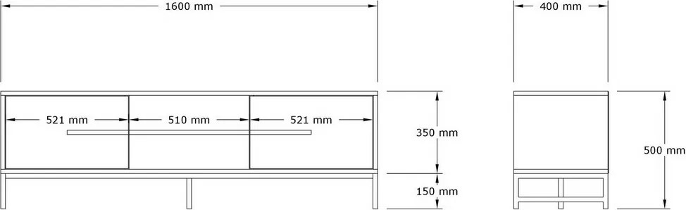 Mono Walnut and Black TV-asztal