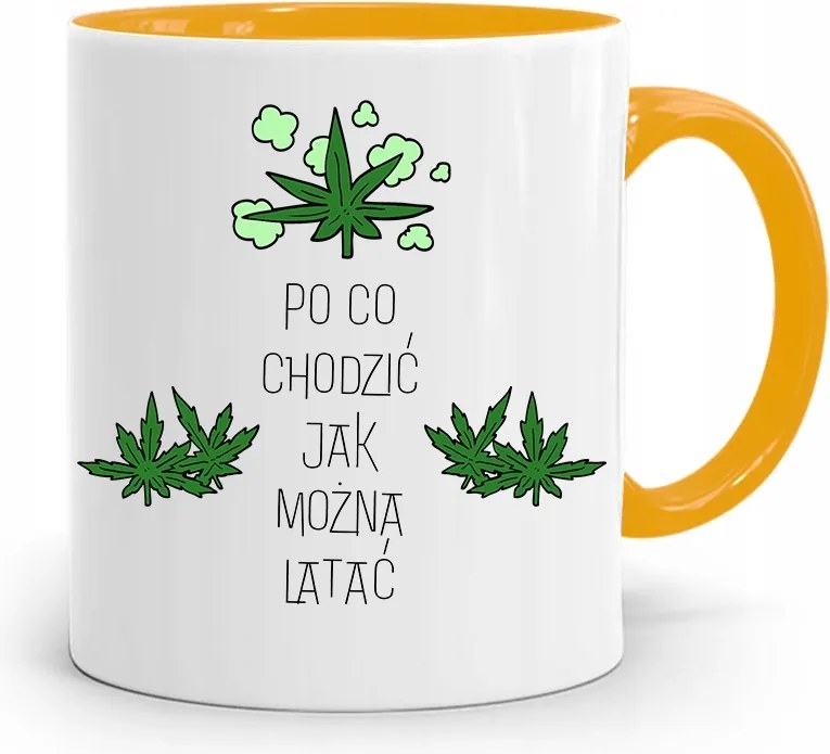 Sárga Vicces Bögre Vicces Miért Kell Sétálni Ajándék fényképes nyomtatással