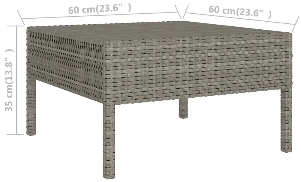 5 részes szürke polyrattan kerti ülőgarnitúra párnákkal