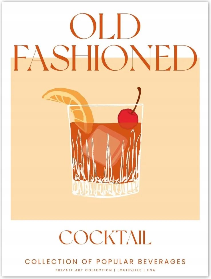 Poszterek 30x40 Drink Old Fashioned Alkoholos koktél