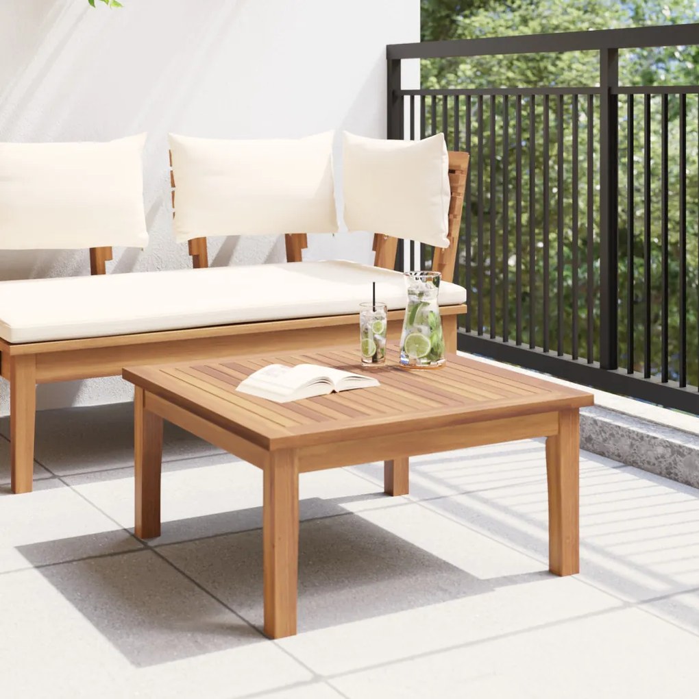 Kerti Asztal 60x60x30 cm Tömbfa Teak