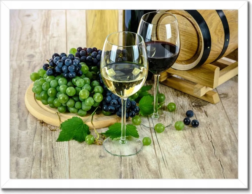Poszterek keretben 40x30 Fehér szőlőbor