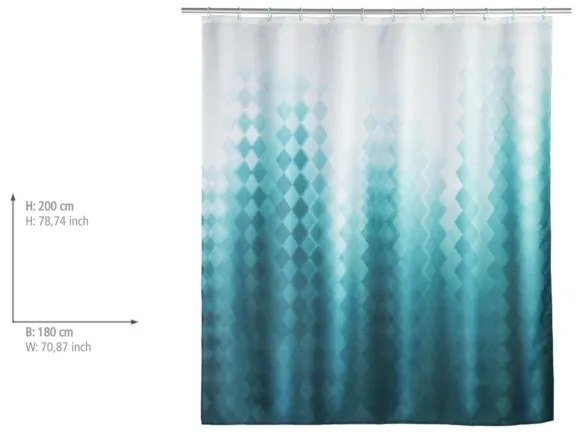 WENKO 25244100 - TULLIN zuhanyfüggöny 180x200 cm, többszínű