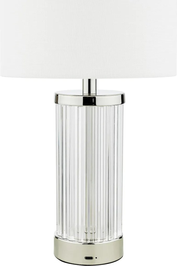 Dar Lighting modern asztali lámpa enrico polírozott nikkel darenr4138