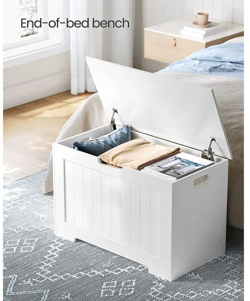 Tároló láda, játéktároló, fehér 76x40x48cm