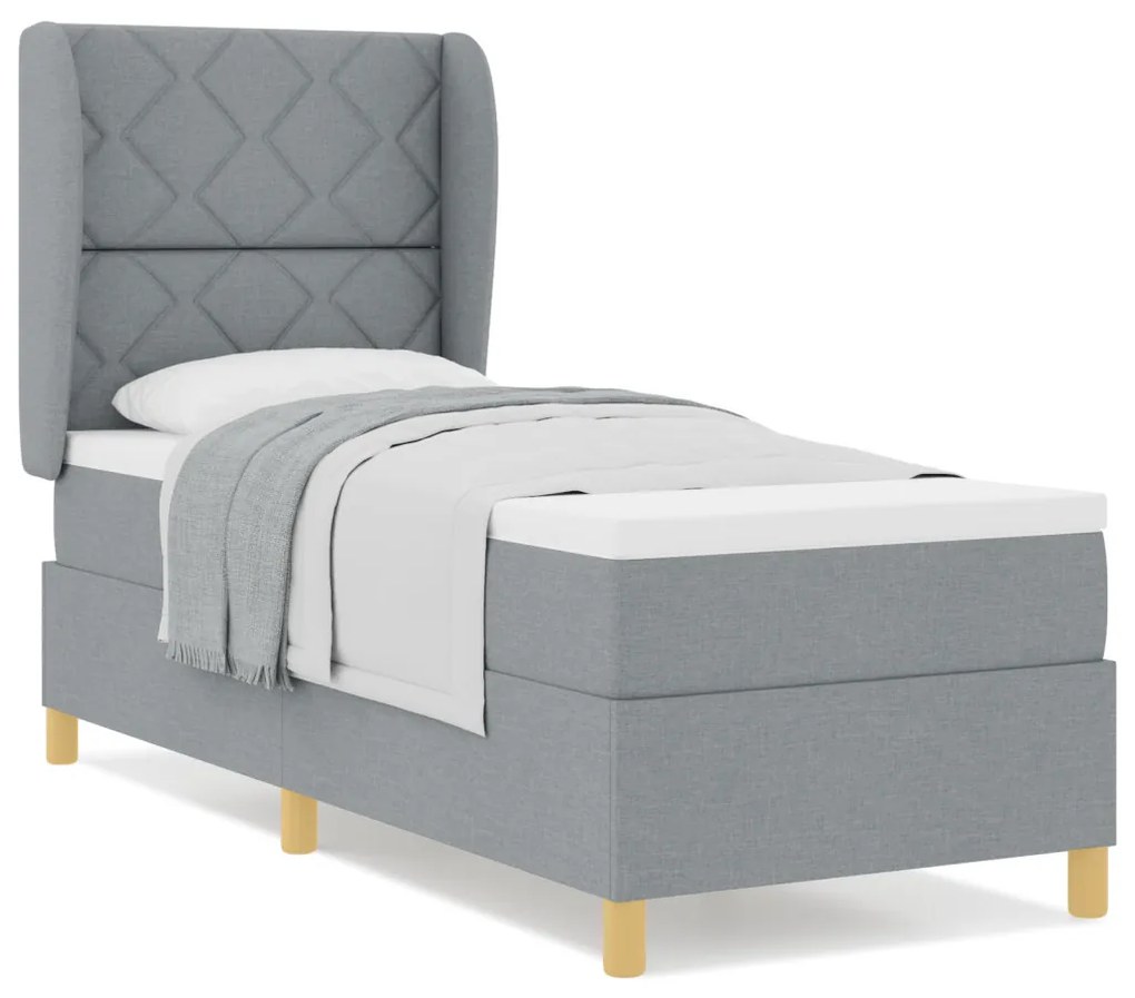 Boxspring Ágy Matrac Hajnali Szürke 80x200 cm Szövet