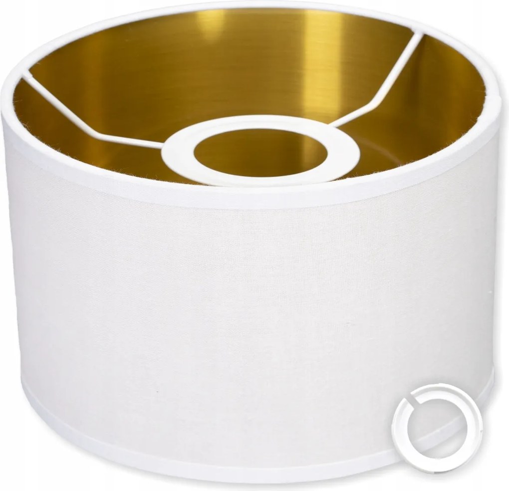 Lámpaernyő Fehér Arany 20/15cm univerzális Henger Lámpabúra