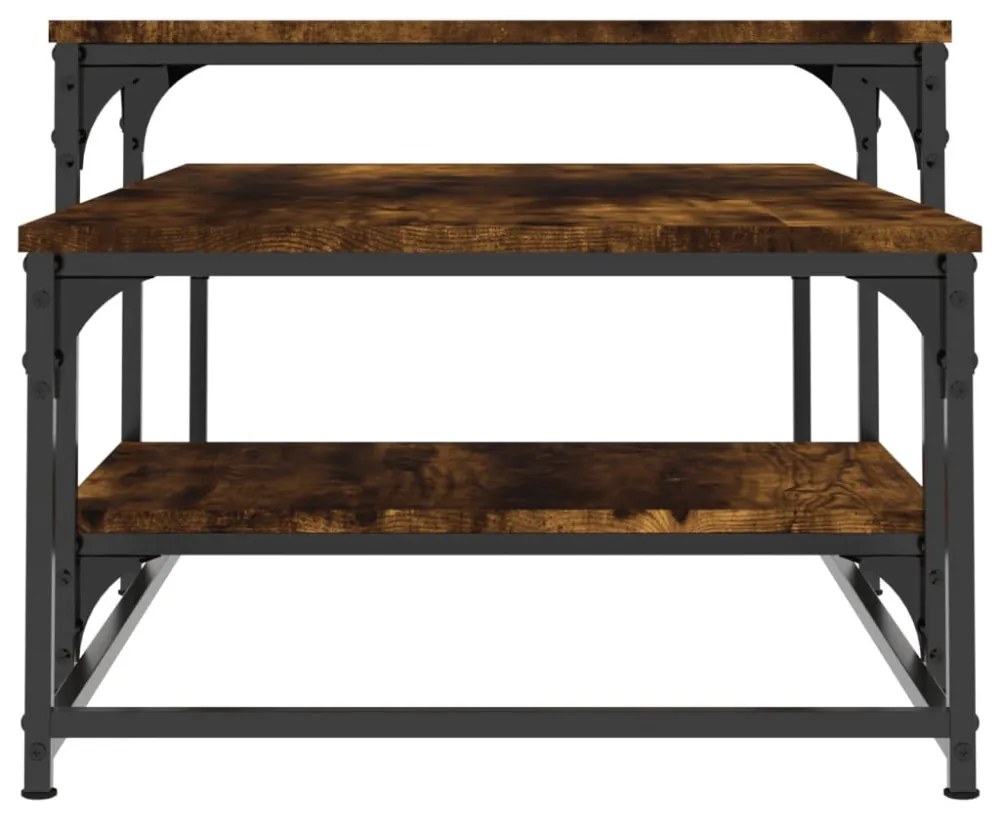 füstös tölgy színű szerelt fa dohányzóasztal 102 x 60 x 45 cm