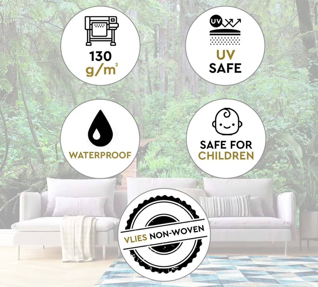 Gario Fotótapéta Gyaloghíd az erdőben Anyag: Vlies, Méret: 100 x 70 cm