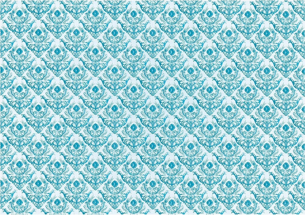 Fotótapéta flizelina Virágos szimmetria türkiz akcentussal 250x175 +ragasztó